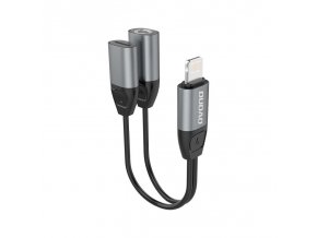 eng pl Dudao Adapter from Lightning to Lightning 3 5 mm mini jack headphones and charging port gray L17i gray 62917 1