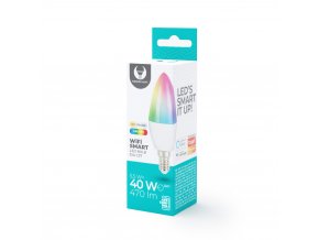 Wi-fi LED SMART žárovka E14 C37 5,5W RGB+CCT+DIM Tuya 470lm 230V Forever