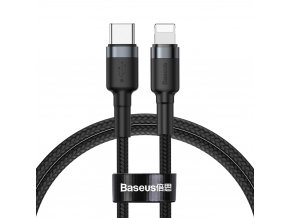 eng pl Baseus Cafule Cable durable nylon cable USB Type C PD Lightning 18W QC3 0 1m black gray CATLKLF G1 52262 1