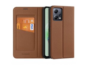 Dux Ducis Skin X2 luxusní flipové pouzdro na Xiaomi Redmi Note 12 5G / Poco X5 - hnědé