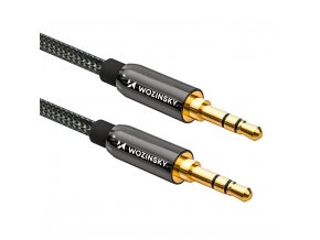 Wozinsky univerzální mini jack AUX-AUX kabel, 2 m - černý