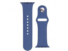 Silikonový řemínek s knoflíkovou sponou APS pro Apple Watch 8 / 7 / 6 / 5 / 4 / 3 / 2 / SE (41/40/38mm) – tmavě modrý