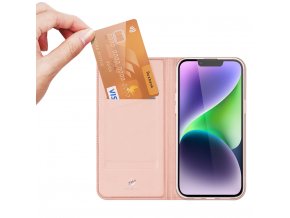 Dux Ducis Skin Pro luxusní flipové pouzdro na iPhone 15 - růžové