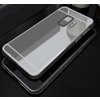 Zrcadlový silikonový kryt na Samsung Galaxy A8 2018 - stříbrný