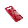 Skleněný luxusní Marble kryt na Samsung Galaxy Note 8 - červený