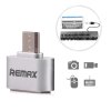 Adaptér Remax USB do Micro USB OTG - Stříbrný