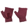 eng pl Touchscreen Winter Gloves 2in1 Striped and Fingerless Gloves Wrist Warmers wine red 27080 9
