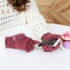 eng pl Touchscreen Winter Gloves 2in1 Striped and Fingerless Gloves Wrist Warmers wine red 27080 3