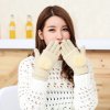 eng pl Touchscreen Winter Gloves 2in1 Striped and Fingerless Gloves Wrist Warmers yellow 27077 4