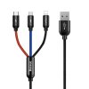 eng pl Baseus Three Primary Colors 3 in 1 Cable USB For M L T 3 5A 1 2M Black CAMLT BSY01 48209 6