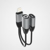 eng pl Dudao Adapter from Lightning to Lightning 3 5 mm mini jack headphones and charging port gray L17i gray 62917 3