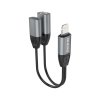 eng pl Dudao Adapter from Lightning to Lightning 3 5 mm mini jack headphones and charging port gray L17i gray 62917 1