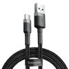 eng pl Baseus Cafule Cable Durable Nylon Braided Wire USB USB C QC3 0 3A 1M black grey CATKLF BG1 46796 1