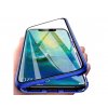 Magnetický oboustranný kryt s tvrzeným sklem na Samsung Galaxy A12 / A12 5G - modrý