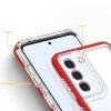 Akrylový Clear 3v1 obal na Samsung Galaxy S21 Plus 5G - červený