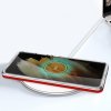 Akrylový Clear 3v1 obal na Samsung Galaxy S21 Ultra 5G - červený
