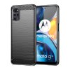 Ohebný carbon kryt na Motorola Moto E32 / Moto E32s - černý