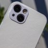 Koženkový elegantní kryt na iPhone 14 - bílý