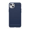 Ohebný carbon kryt na iPhone 15 Plus - modrý