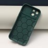 Jemně texturovaný kryt Honeycomb na Samsung Galaxy A14 / A14 5G - tmavě zelený