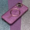 Třpytivý Chrome MagSafe kryt na iPhone 15 Plus - růžový