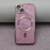 Třpytivý Chrome MagSafe kryt na iPhone 15 Pro - růžový