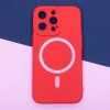 Silikonový kryt s MagSafe na iPhone 15 Plus - červený