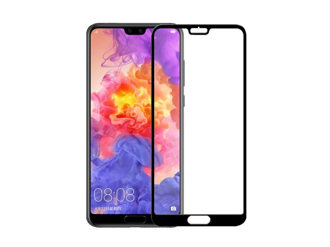 celoplošné 3D sklo na huawei p20 lite černé