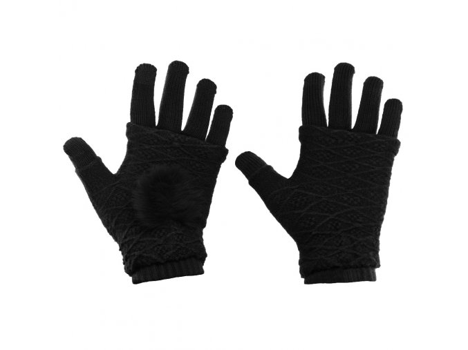 eng pl Touchscreen Winter Gloves 2in1 Striped and Fingerless Gloves Wrist Warmers black 27072 6