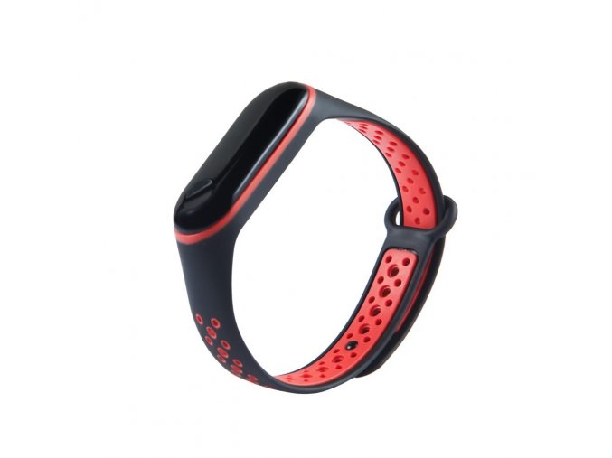 eng pl Replacment band strap for Xiaomi Mi Band 4 Mi Band 3 Dots black red 54237 3