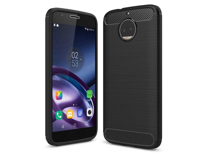 Carbon Case Flexible Cover TPU Case for Motorola Moto G5S black