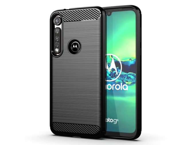 eng pl Carbon Case Flexible Cover TPU Case for Motorola G8 Plus black 56801 1