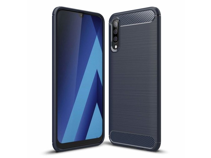 eng pl Carbon Case Flexible Cover TPU Case for Samsung Galaxy A50 blue 49022 1