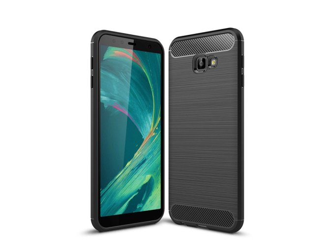 eng pl Carbon Case Flexible Cover TPU Case for Samsung Galaxy J4 Plus 2018 J415 black 45517 1
