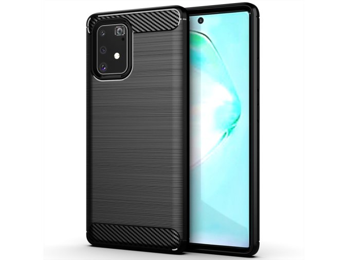 eng pl Carbon Case Flexible Cover TPU Case for Samsung Galaxy S10 Lite black 58676 1