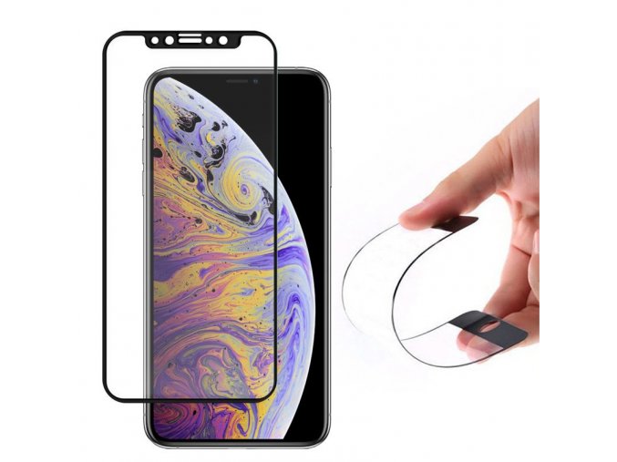 eng pl Wozinsky Full Cover Flexi Nano Glass Hybrid Screen Protector with frame for iPhone XS Max black 45168 1