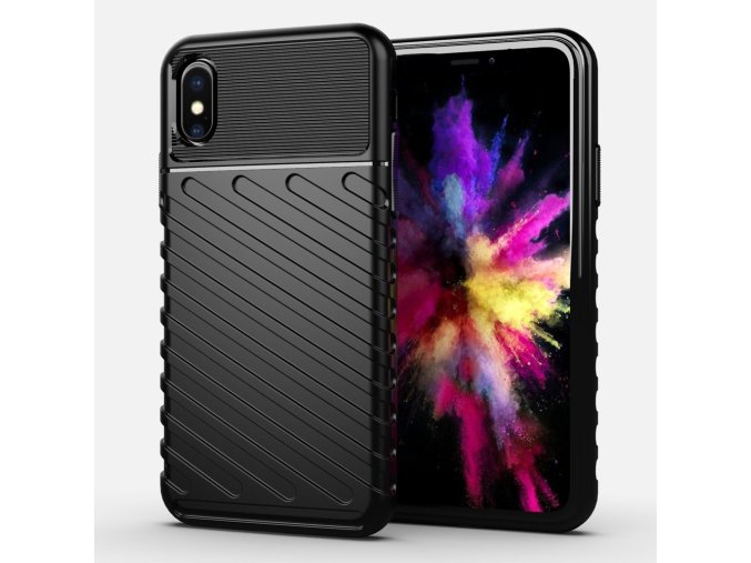 eng pl Thunder Case Flexible Tough Rugged Cover TPU Case for iPhone XS iPhone X black 56328 1