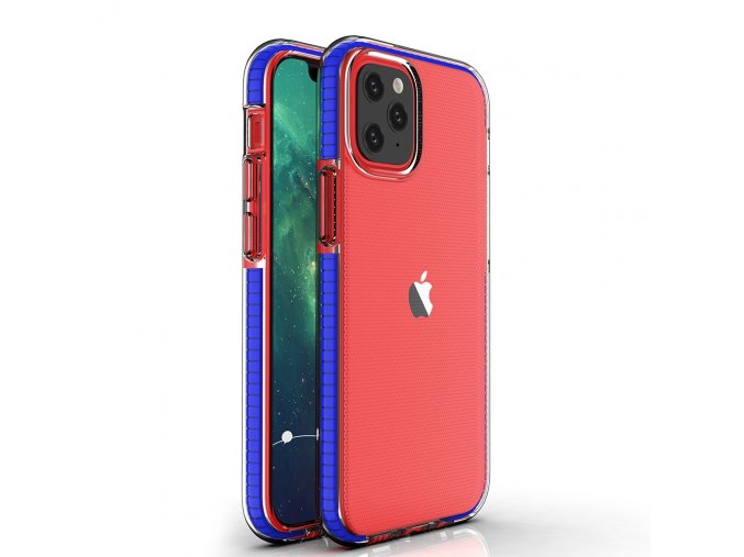 eng pl Spring Case clear TPU gel protective cover with colorful frame for iPhone 12 Pro iPhone 12 dark blue 63324 1