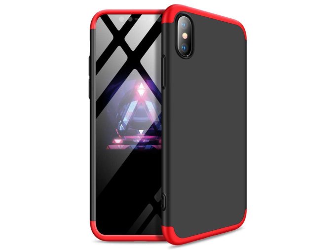 34071 2 360 oboustranny kryt na iphone x xs bez vyrezu na logo cervenocerny