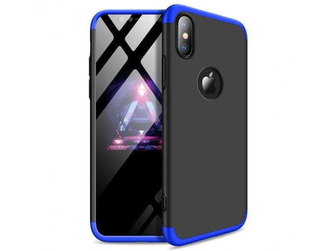 eng pl 360 Protection Front and Back Case Full Body Cover iPhone XR black blue logo hole 45689 1