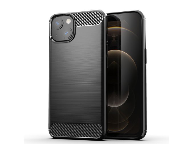 eng pl Carbon Case Flexible Cover TPU Case for iPhone 13 black 74274 1