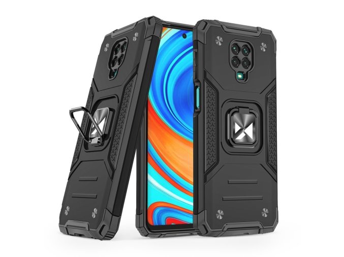 pol pl Wozinsky Ring Armor pancerne hybrydowe etui pokrowiec magnetyczny uchwyt Xiaomi Redmi Note 9 Pro Redmi Note 9S czarny 66335 1