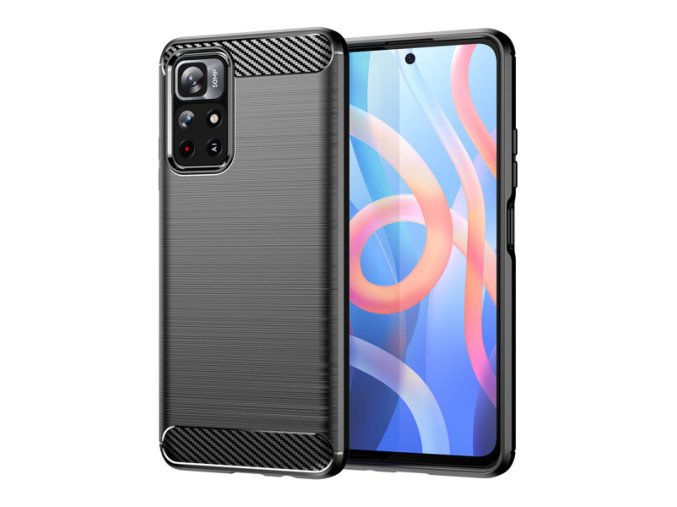 eng pm Carbon Case Flexible Cover Sleeve for Poco M4 Pro 5G black 87549 1