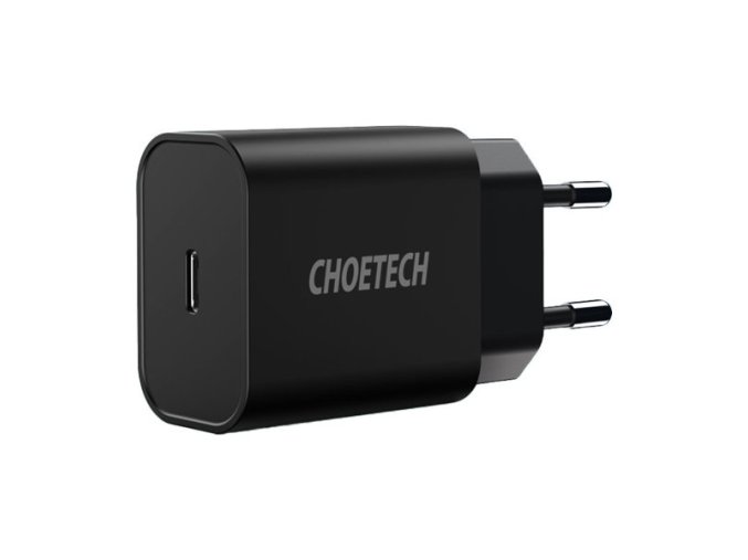 eng pm Choetech mains charger EU fast charging adapter USB Type C Power Delivery 20W 3A black PD5005 EU BK 89354 1