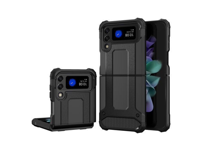 eng pl Hybrid Armor Case Tough Rugged Cover for Samsung Galaxy Z Flip 3 black 81686 1