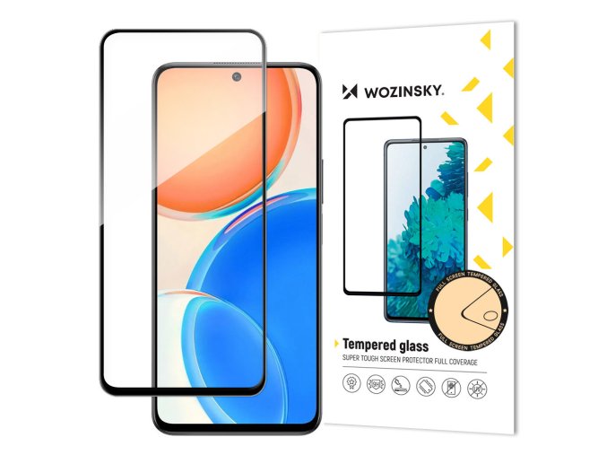 eng pl Wozinsky super tough Full Glue Full Glue Full Screen Tempered Glass with Case Friendly Honor X8 Black Frame 95868 1