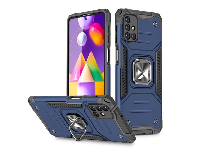 49332 wozinsky armor kryt s prstynkem na samsung galaxy m31s modre