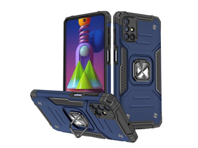 49344 wozinsky armor kryt s prstynkem na samsung galaxy m51 modre