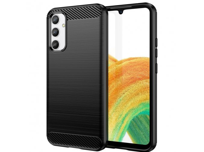 eng pl Carbon Case for Samsung Galaxy A34 5G flexible silicone carbon cover black 137086 1