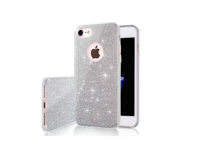 56874 glitter 3in1 case for iphone 7 8 se 2020 se 2022 silver